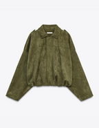 Alanna – Krótka kurtka z zamszowym efektem – Duże guziki