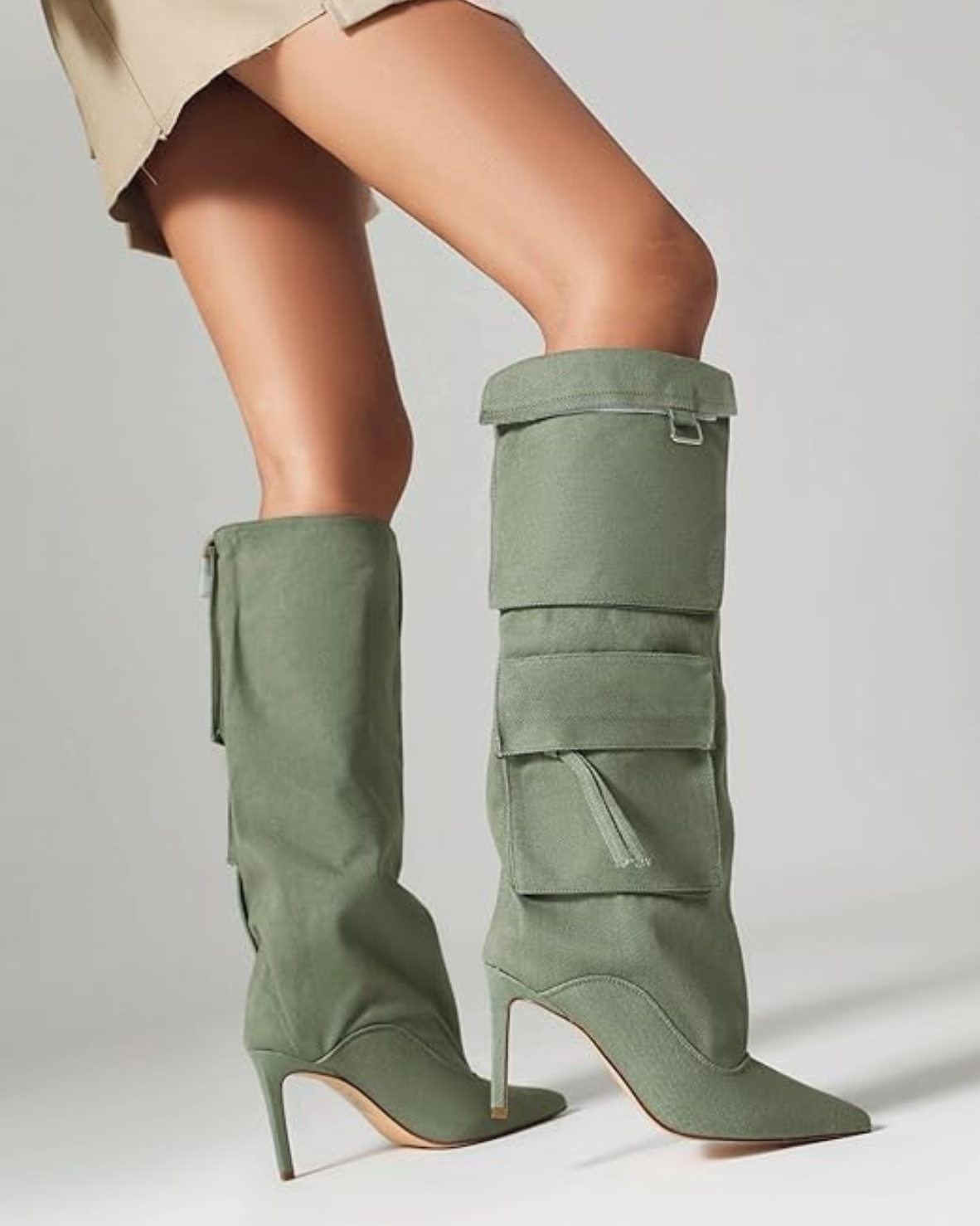 Carmella – Szpiczaste noski – Dżinsowe kozaki do kolan