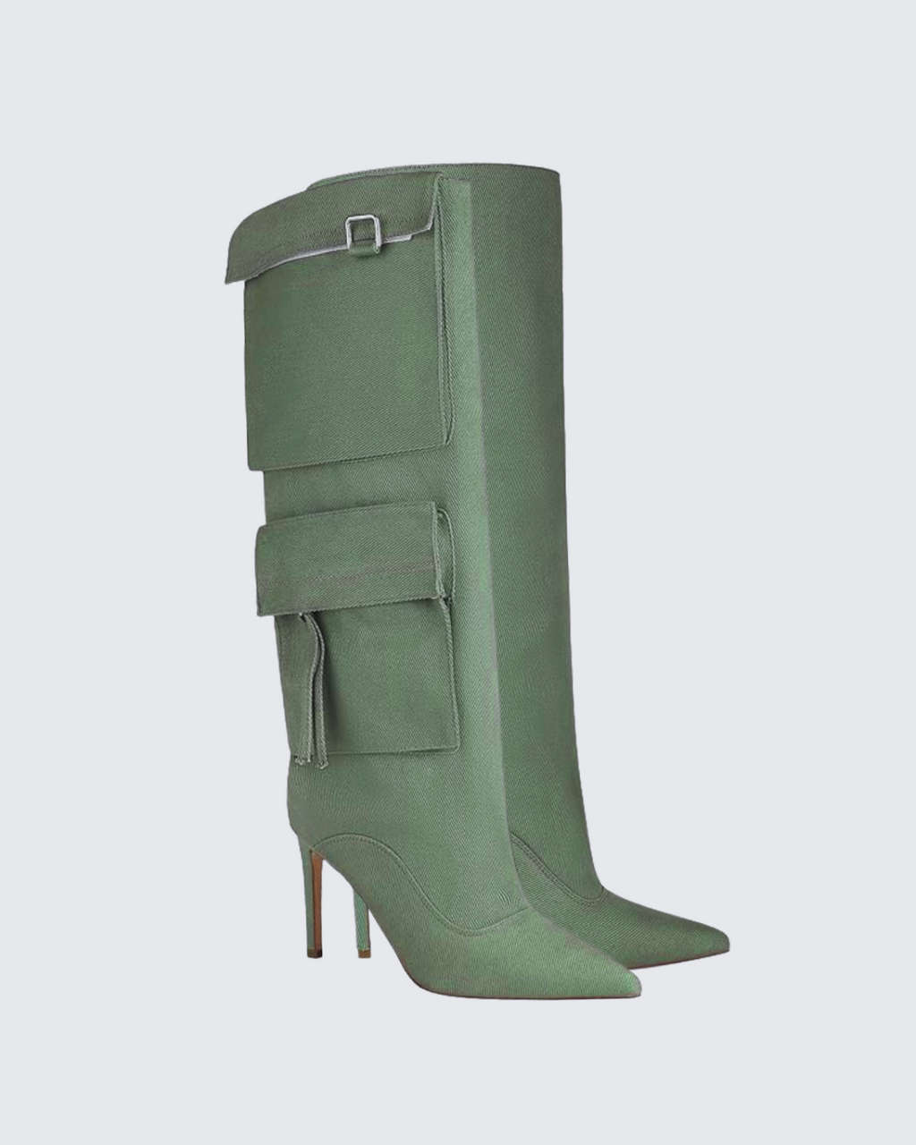 Carmella – Szpiczaste noski – Dżinsowe kozaki do kolan