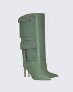 Carmella – Szpiczaste noski – Dżinsowe kozaki do kolan