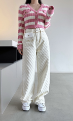 Cerelline – Tkana tekstura – Szerokie spodnie