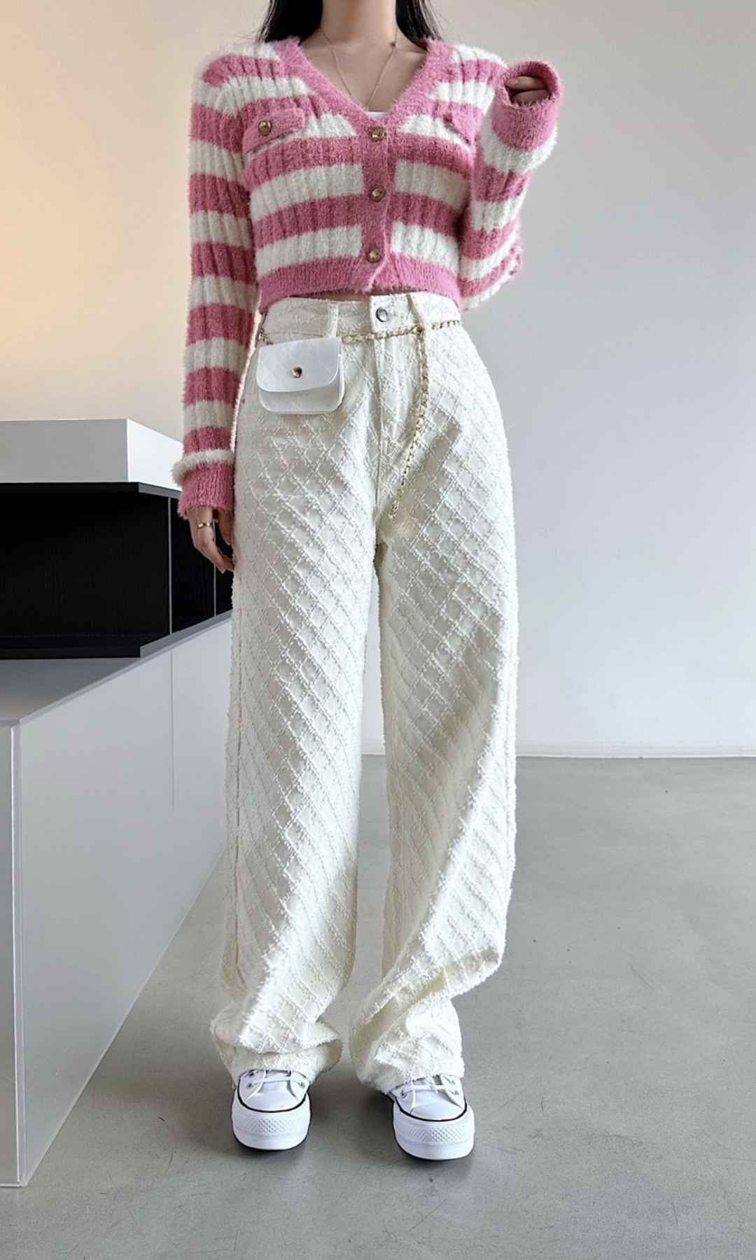 Cerelline – Tkana tekstura – Szerokie spodnie