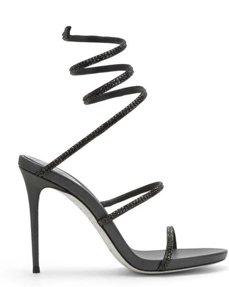 Desideria – Cienki obcas – Sandały z podwójnym paskiem ze strassami