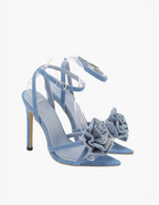 Flavie – Ozdoba kwiatowa – Jeansowe szpilki z różą