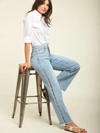 Giuliana – Perłowe zdobienia – Szerokie jeansy