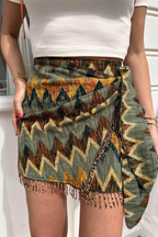 Ida – Unikalny nadruk – Wiązana minispódniczka