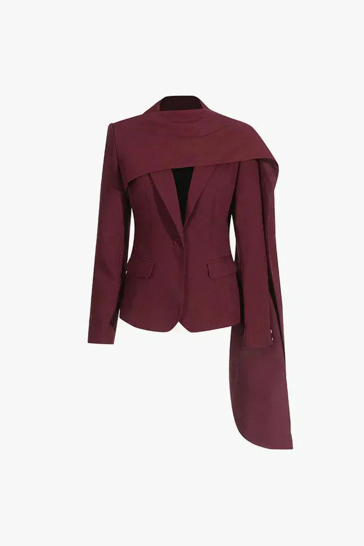 Ignazia – Asymetryczny kołnierz szalowy – Marynarka