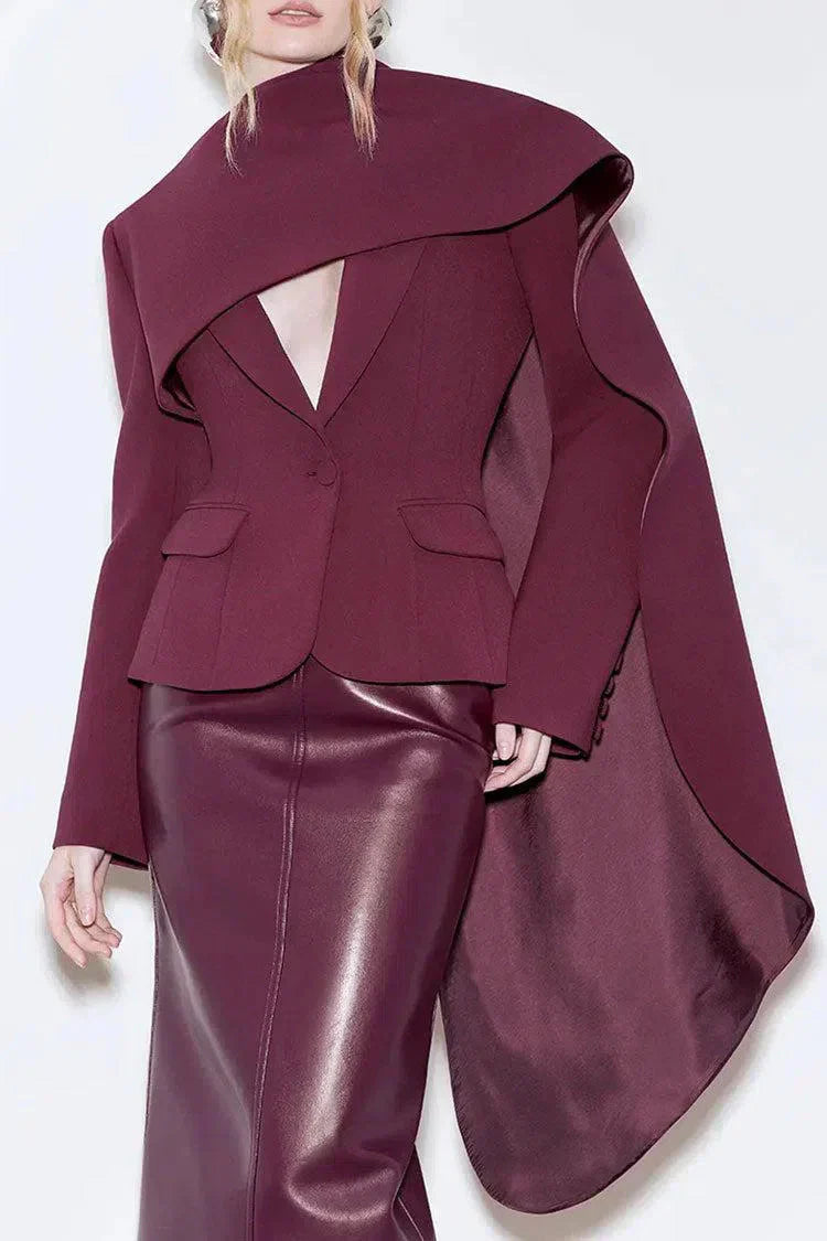 Ignazia – Asymetryczny kołnierz szalowy – Marynarka