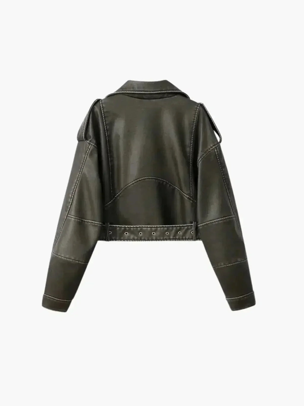 Isla – Krótki dopasowany krój – Kurtka biker z paskiem