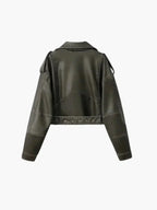 Isla – Krótki dopasowany krój – Kurtka biker z paskiem