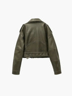 Isla – Krótki dopasowany krój – Kurtka biker z paskiem