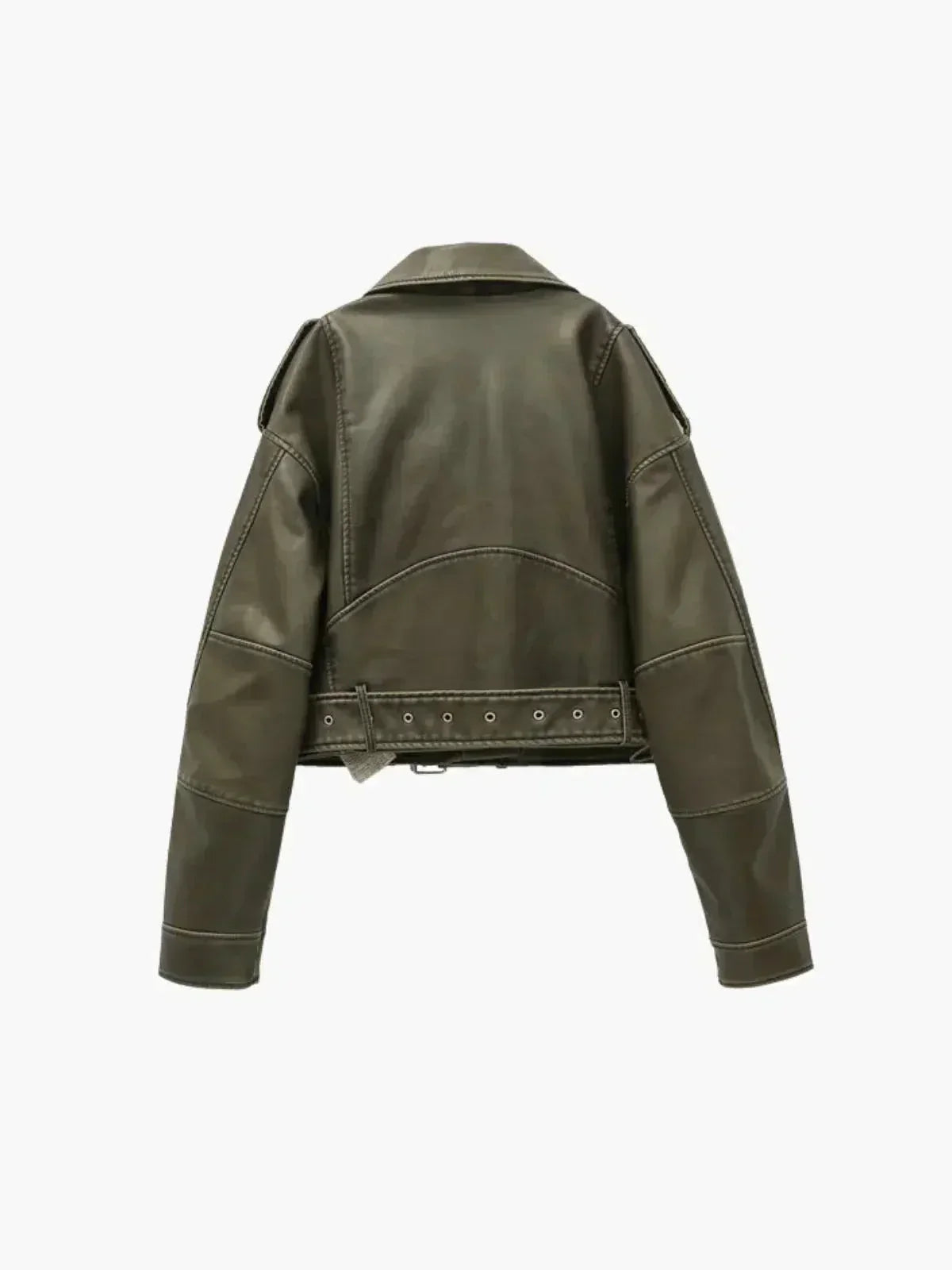 Isla – Krótki dopasowany krój – Kurtka biker z paskiem