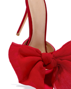 Melodia – Slip-on design – Mule na obcasie z dużą kokardą