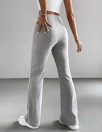 Mirelluna – Prążkowana tekstura – Rozszerzane spodnie lounge