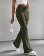 Mirelluna – Prążkowana tekstura – Rozszerzane spodnie lounge