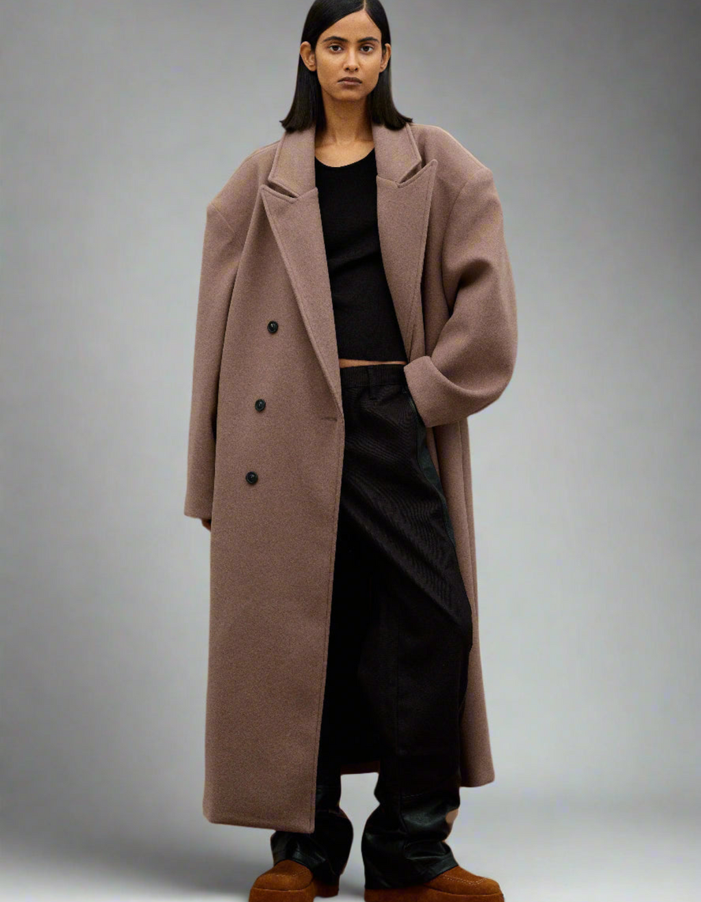 Monterelle – Przeskalowana sylwetka – Płaszcz z miękkiej tkaniny