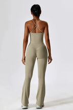 Nicolina – Kwadratowy dekolt – Zestaw top i rozkloszowane legginsy