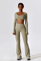 Oceane – Kwadratowy dekolt – Krótki top i zestaw legginsów