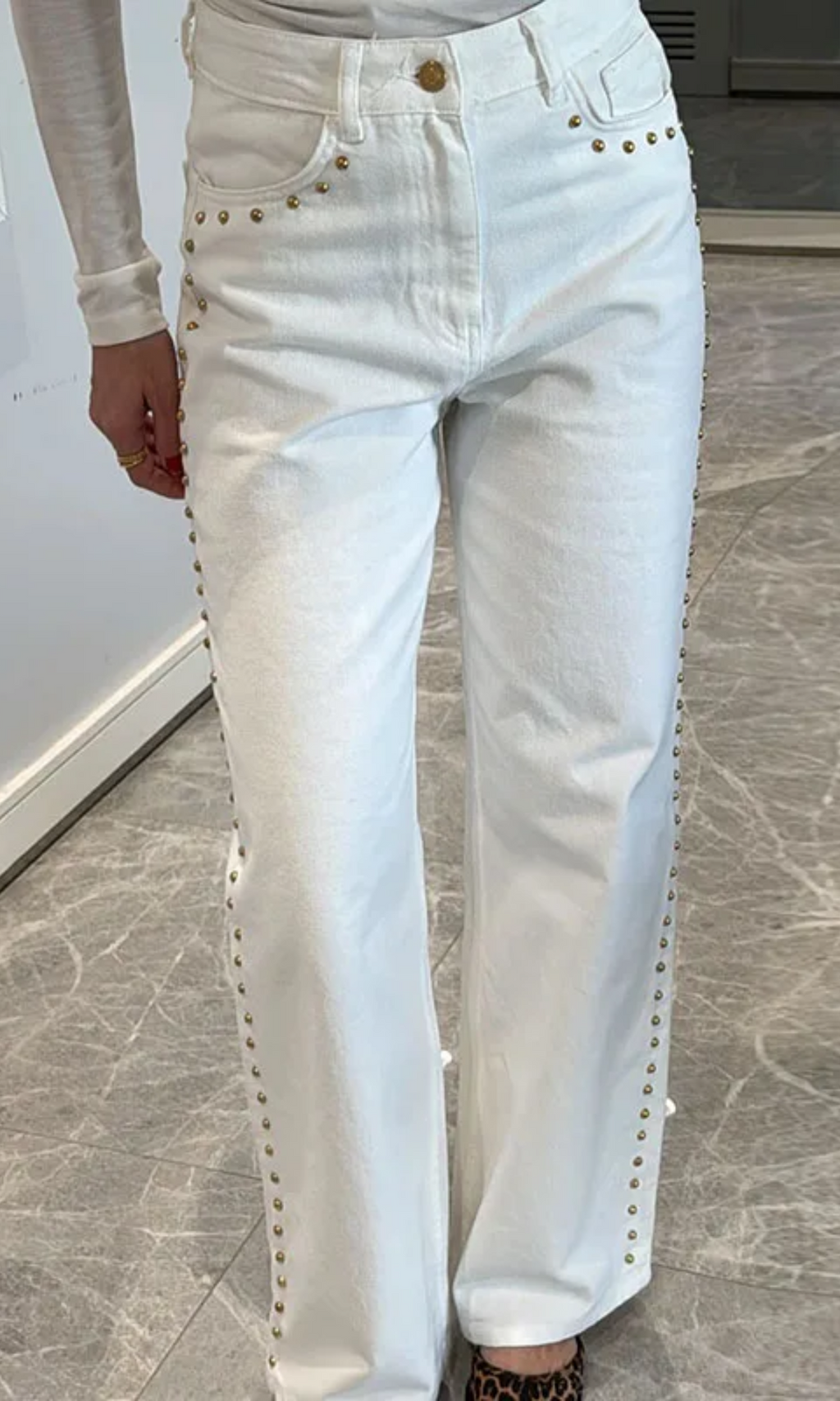 Valdenza – Złote ćwieki – Jeansy proste