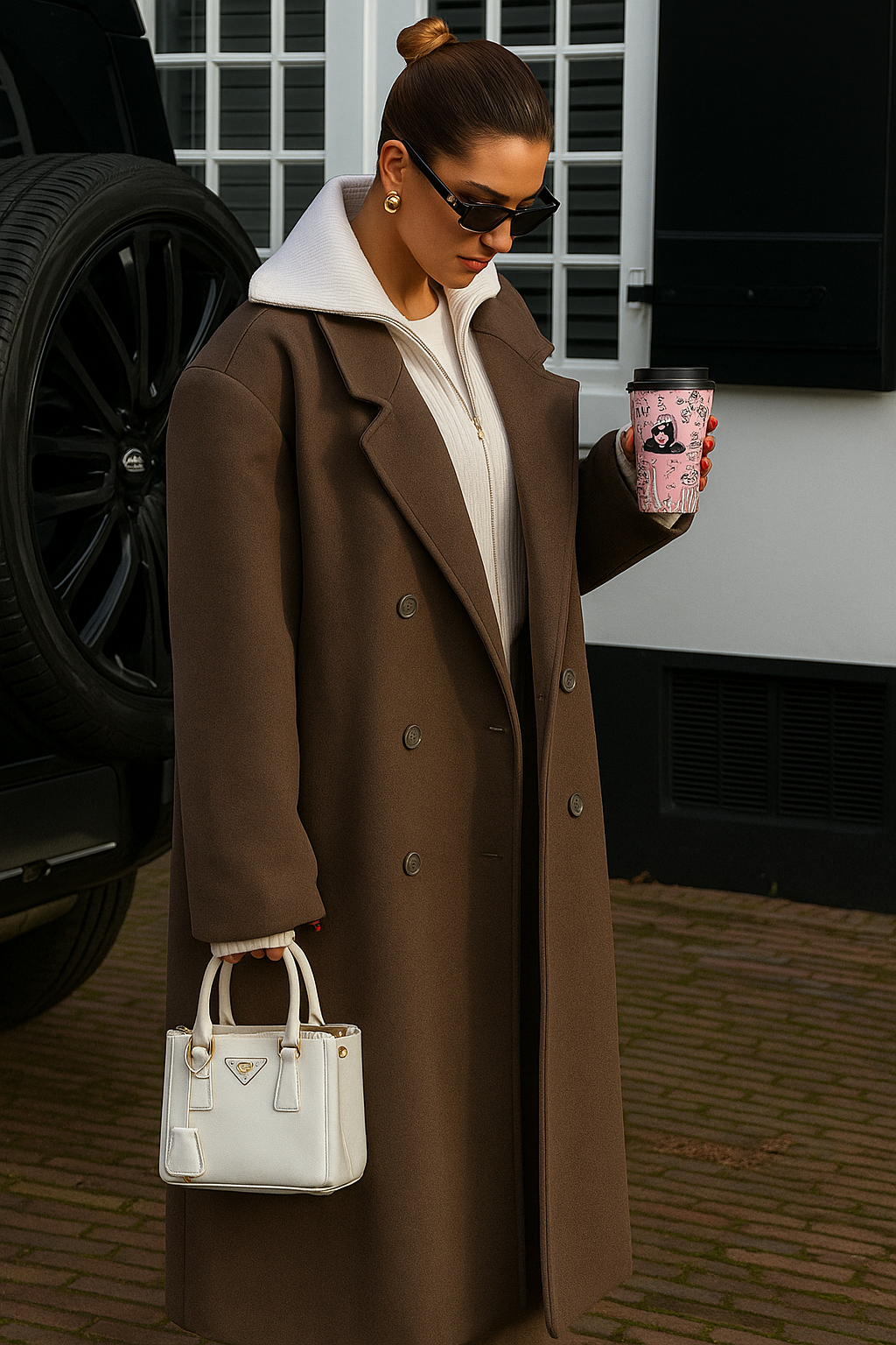 Valentia – Luźna sylwetka – Długi płaszcz