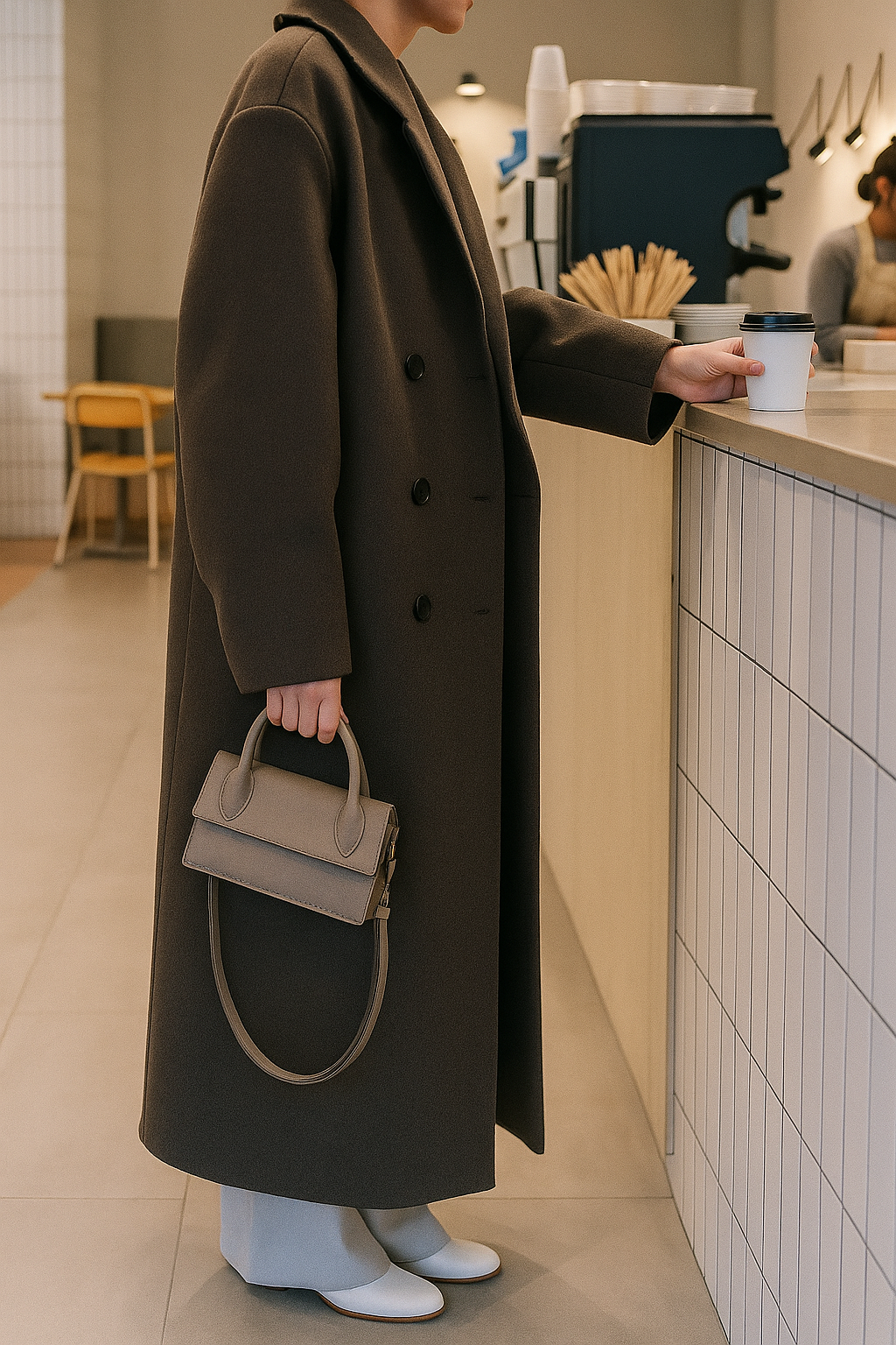 Valentia – Luźna sylwetka – Długi płaszcz