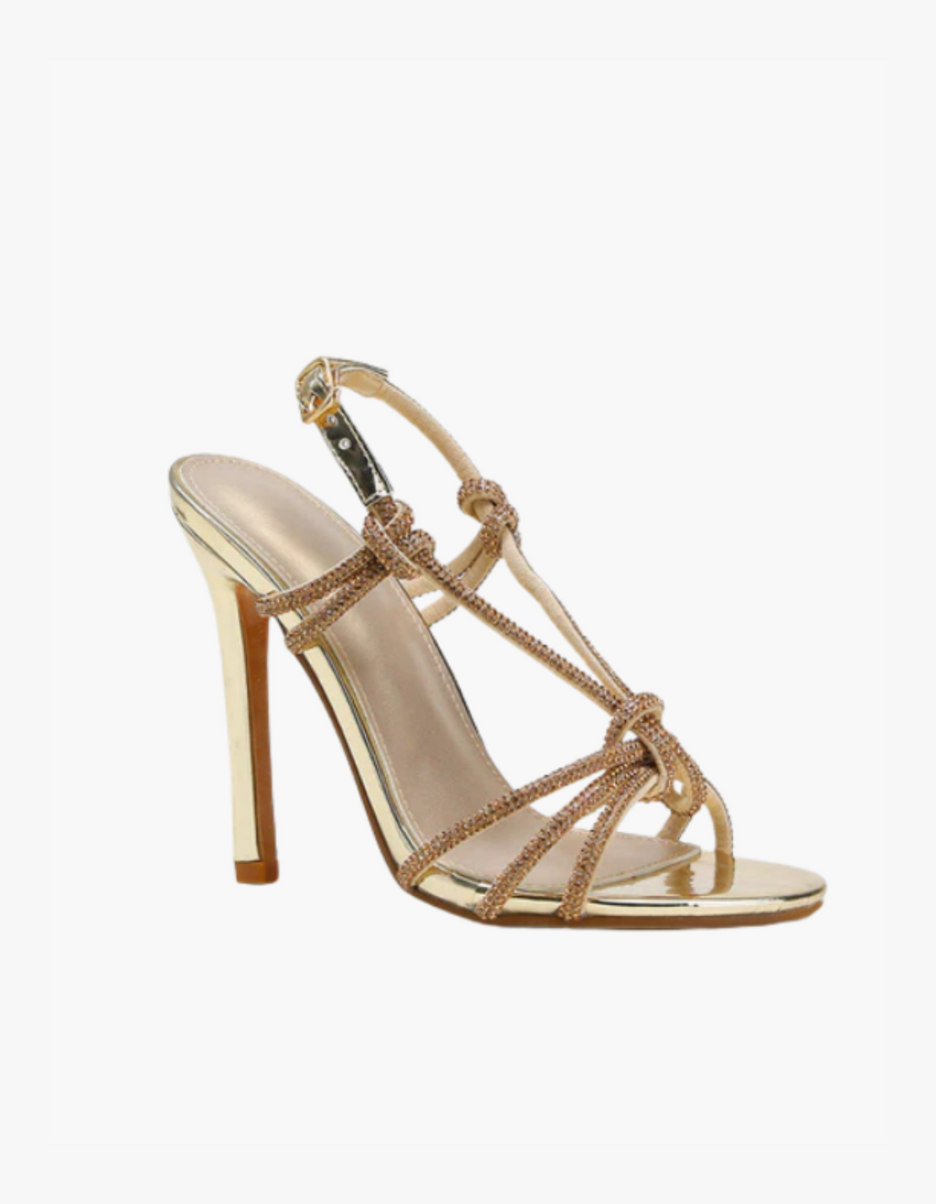 Zélie – Błyszczący design – Sandały na obcasie z kryształkami