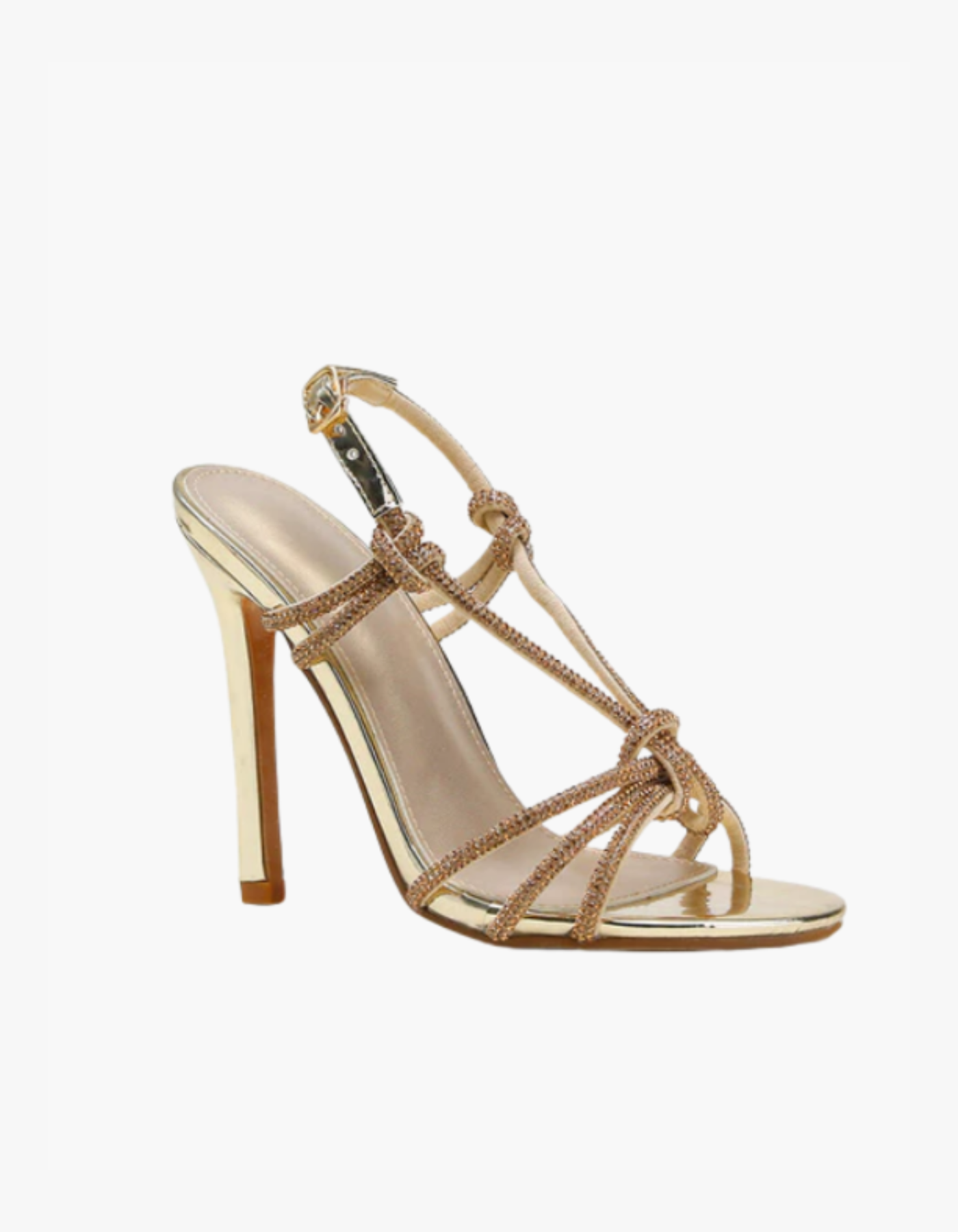 Zélie – Błyszczący design – Sandały na obcasie z kryształkami